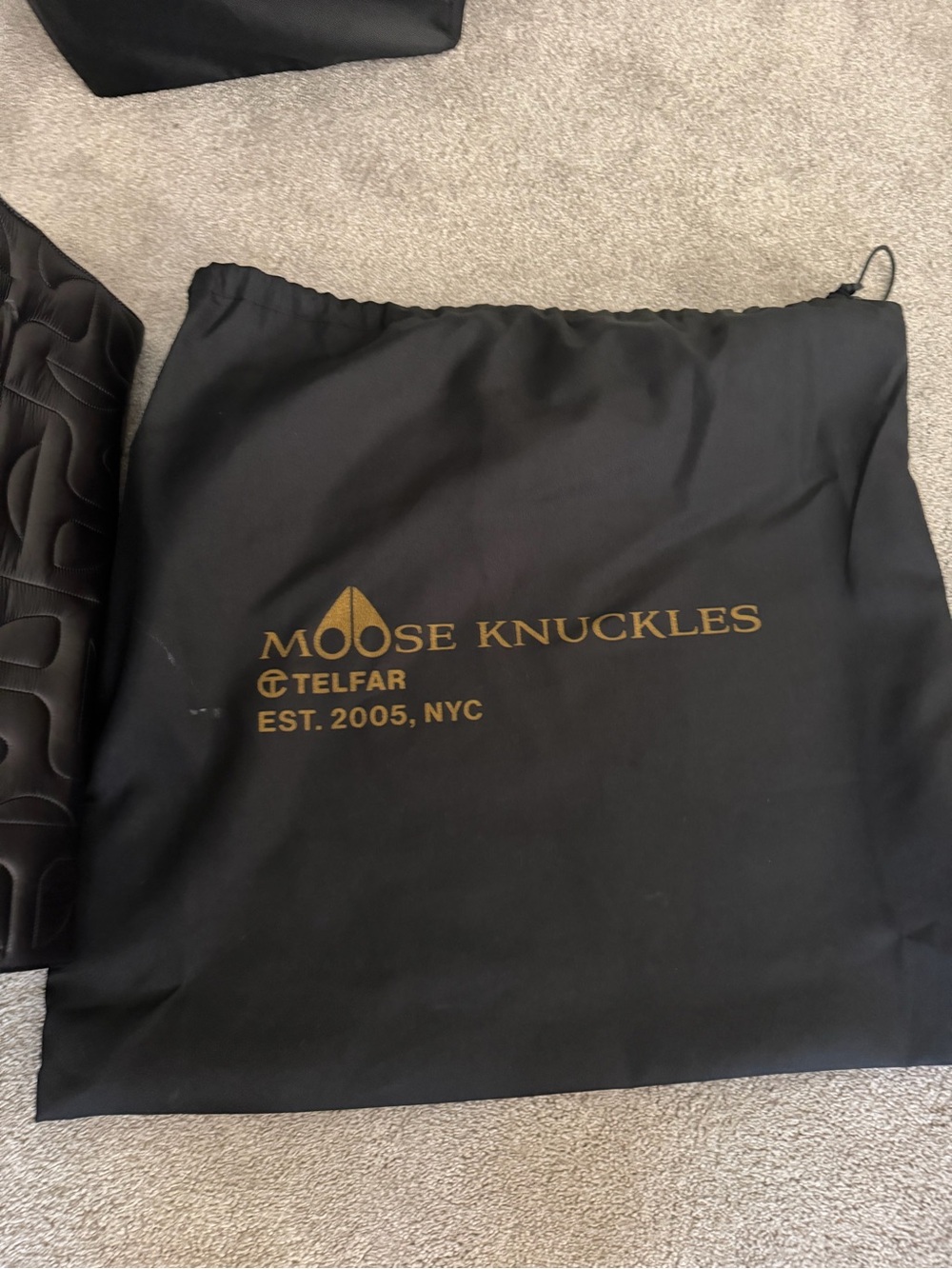 Telfar -Moose Knuckles Black Quilted Logo Tote - Picture 8 of 8
